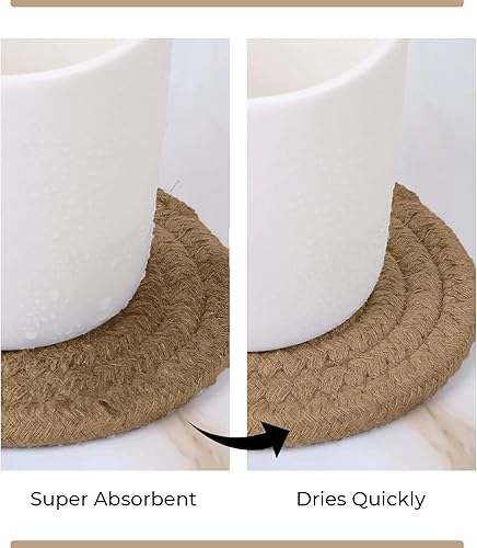 Miniatura 3 de Lindo juego de 6 posavasos superabsorbentes para escritorio, resistente al calor, para escritorio de trabajo y mesa, posavasos para decoración del