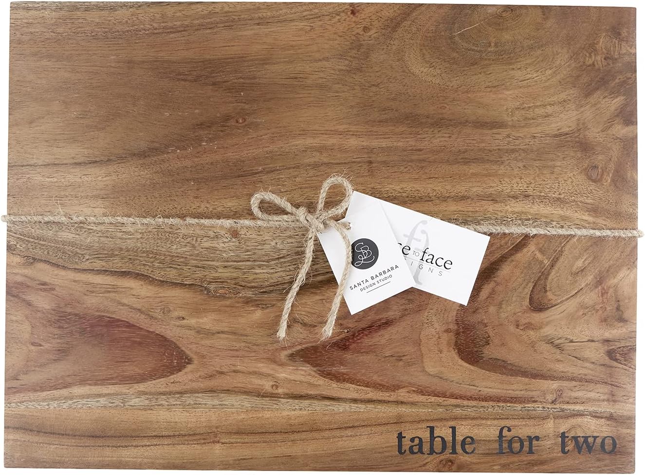 Santa Barbara Design Studio F2F Acacia Wood Serving Tray, 15.5" x 11.63", Table For Two