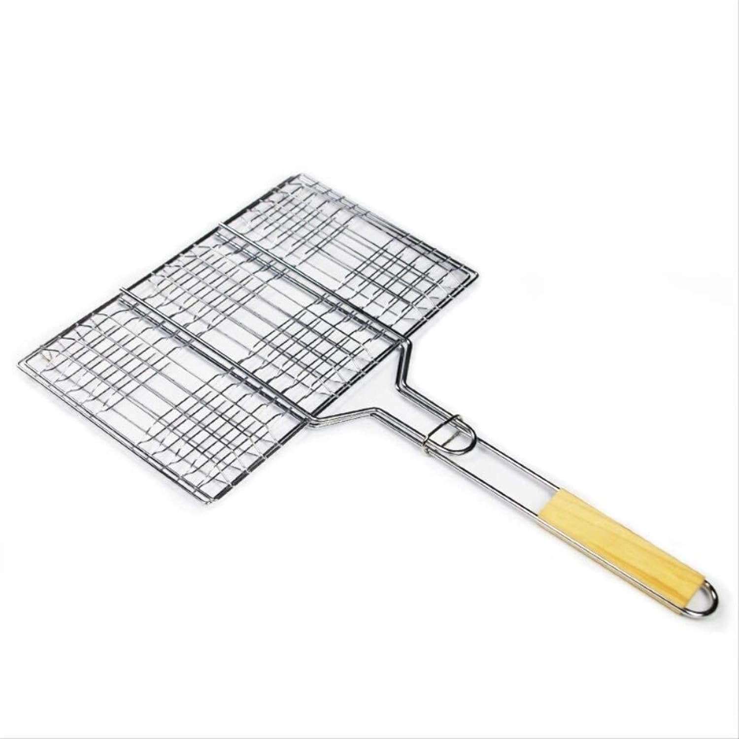 Grill Basket,BBQ Grill Rack, Barbecue mesh Clip,Stainless Steel Grilled Fish Clip Home Full Bold Grillnet Tool
