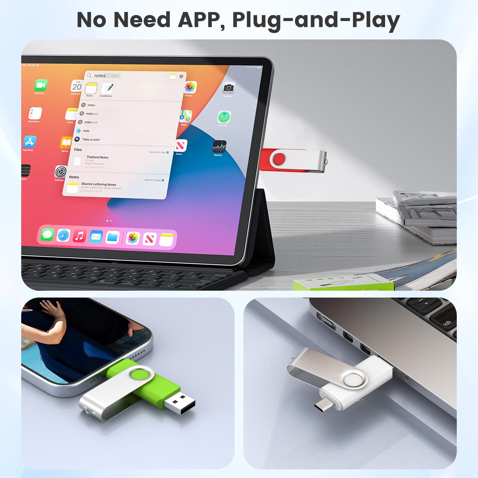 ABLAZE 10 Pezzi Chiavetta USB C 32 GB OTG USB 2.0 Type-C | compatibile con i-/Phone 16/15, smartphone Android, computer, tablet, Mac, iPad e PC