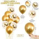 Party Propz Golden Chrome Balloons & Golden Confetti Balloons for Birthday - Set of 18 Pcs Gold Balloons for Birthday Decoration | Gold balloons For Decoration (Latex) gallery image
