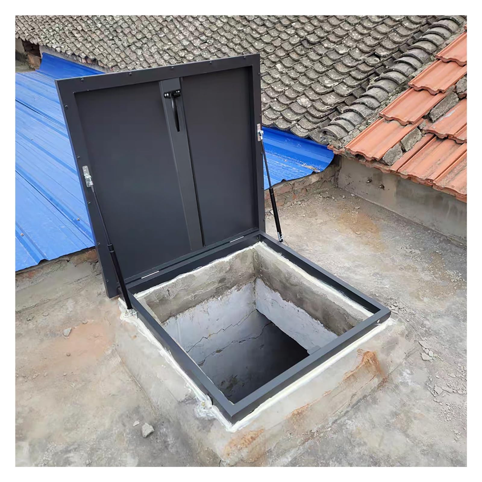 Puerta de seguridad para techos y tapa de registro industrial de acero resistente al agua