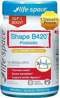 Life-Space Shape B420 Probiotics for Shape Better, GLP-1 Boost, Clinically Backed Metabolism Support, Probiotics for Women and Men, 30 Vegetarian Capsules