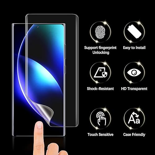 Miniatura 2 de MAYtobe Paquete de 2 protectores de pantalla para Samsung Galaxy S23 Ultra película de cerámica con bandeja de instalación, fácil instalación, curva