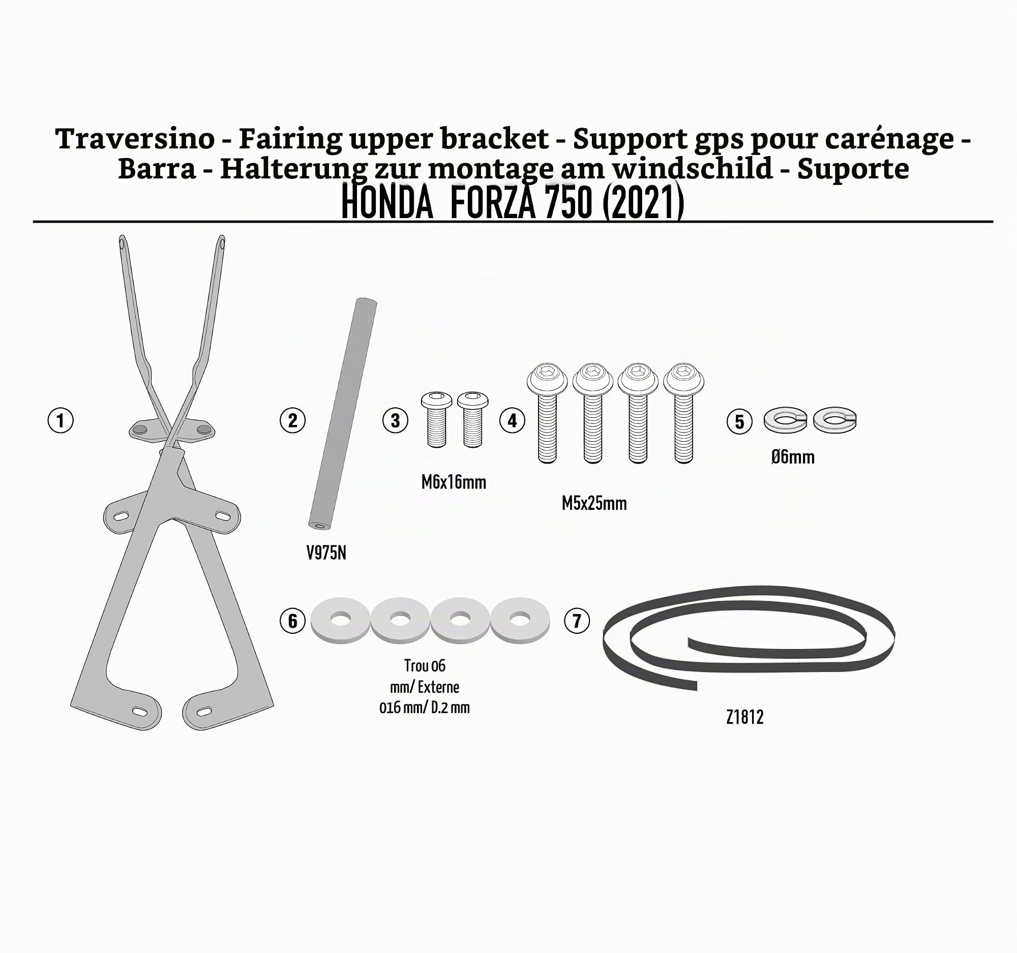 Support de Fixation pour Smartphone/GPS Compatible avec Honda Forza 750 2021-2024