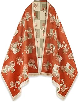 EXTREE Scarfs for Women Pashmina Silky Shawl Wrap for Evening Dressing Blanket Open Front Poncho Cape