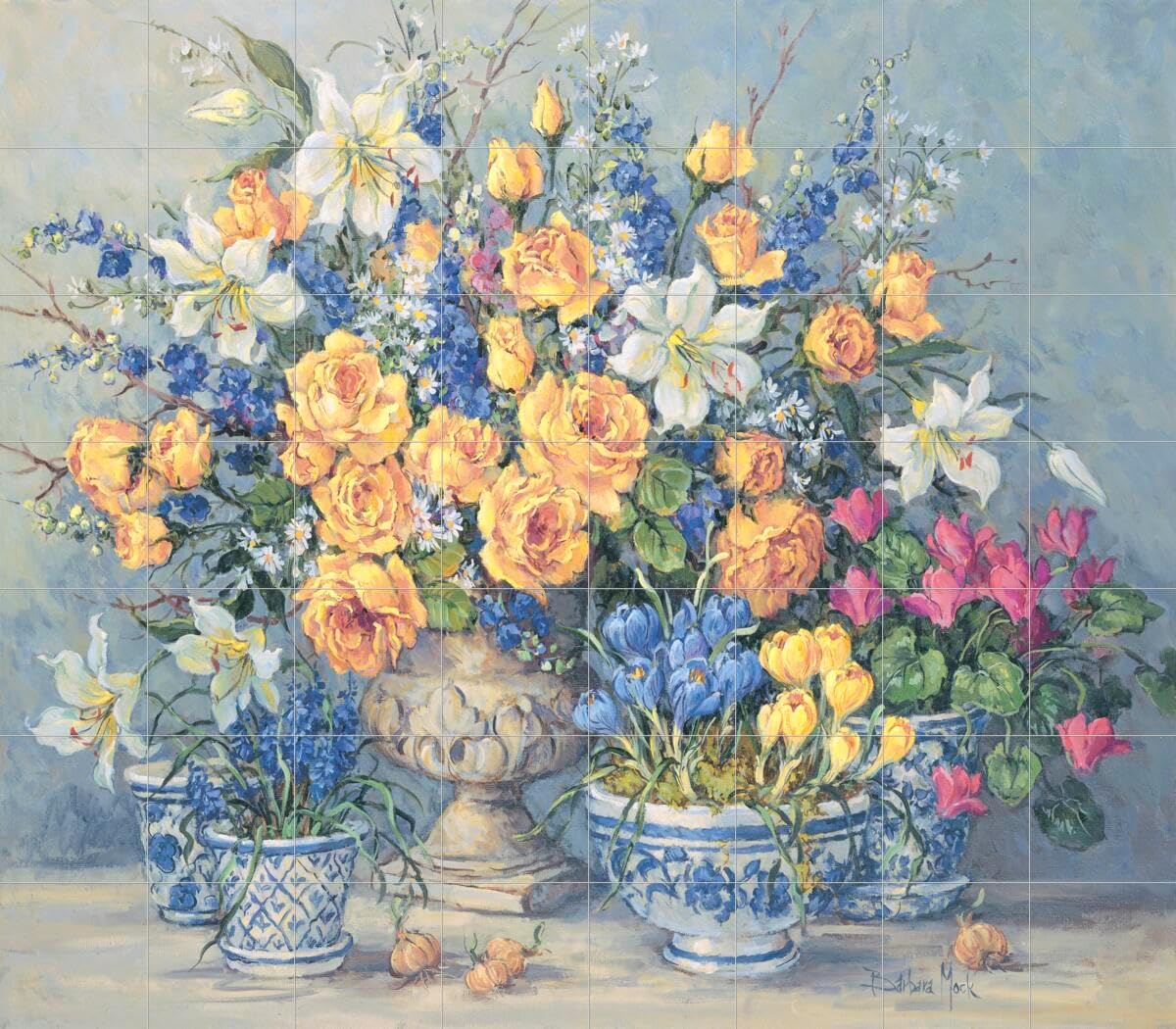 Ceramic Backsplash Tile Mural Floral Flower Kitchen/Bathroom - from Gabrielles - Barbara Mock