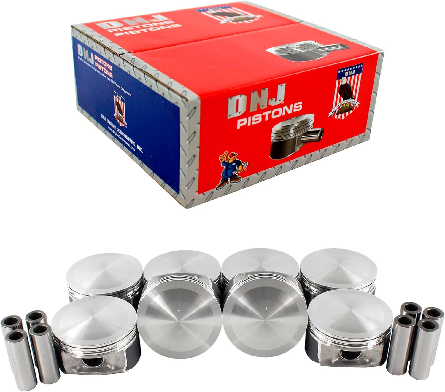 DNJ P1160 Piston Set Standard for 2003-2006 Chrysler, Dodge, Jeep 300, Charger, Commander 5.7L V8 16V OHV 345cid