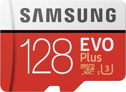 Samsung 128 GB MicroSDXC EVO Plus Memory Card w/Adapter for cameras, laptops, and desktop