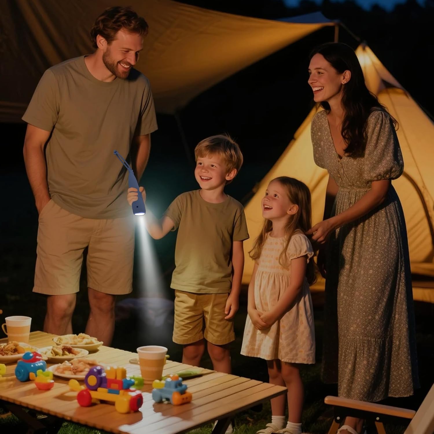 CoolGift Mart Kids Silicone Flashlight, Dimmable Flashlight for Toddlers Kids Boys Girls, Rechargeable Hanging Night Light for Camping, Night Walks and Home Use, Fun Animal Themed Portable Torch