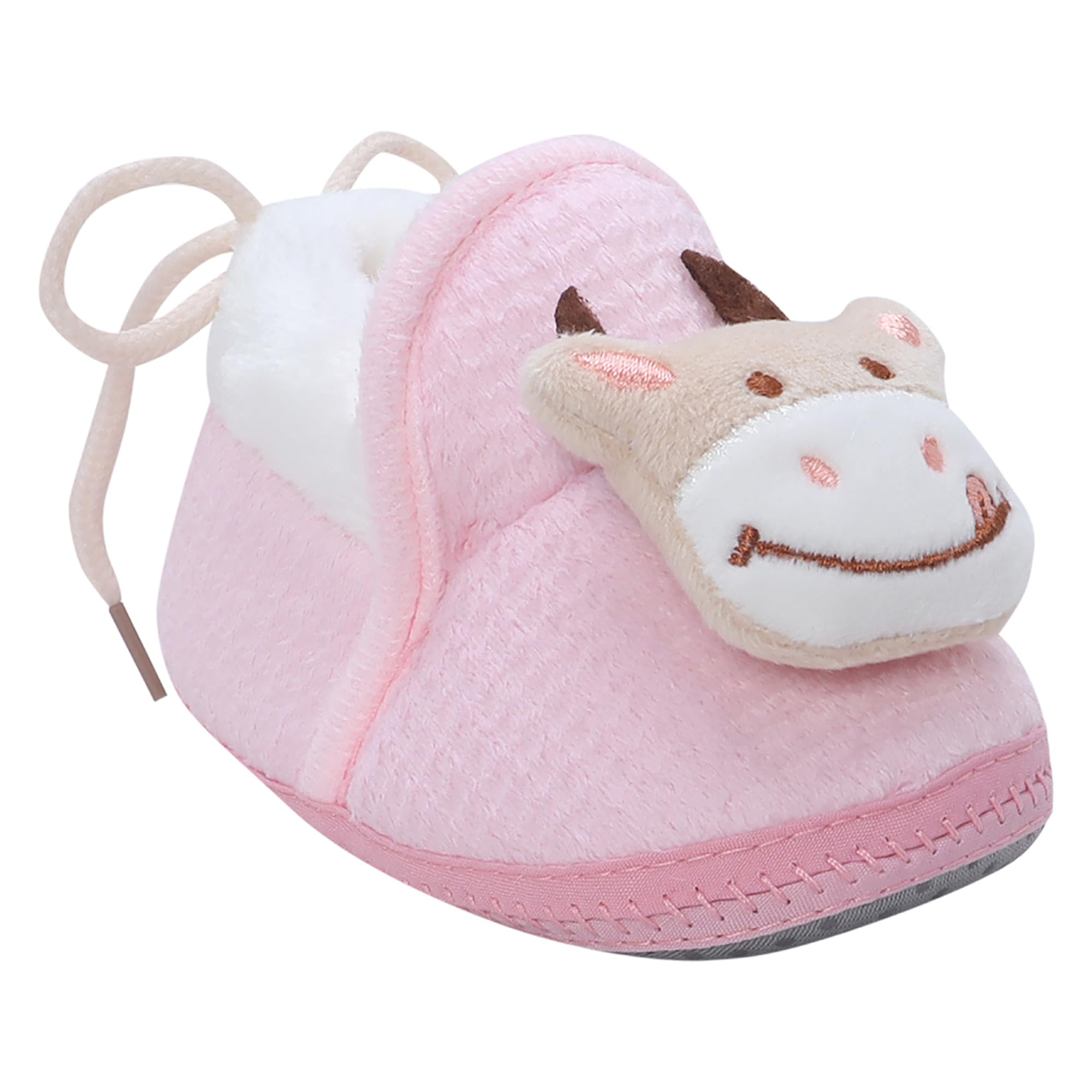 BabyMoo Ultra-Soft Anti-Skid Plush Booties - Snug & Stylish Walking Shoes for Baby Boys & Girls (3-9 Months) Perfect for Tiny Toes-3D Cow-Pink (B0DJ2QTM5F) Amazon Price History, Amazon Price Tracker