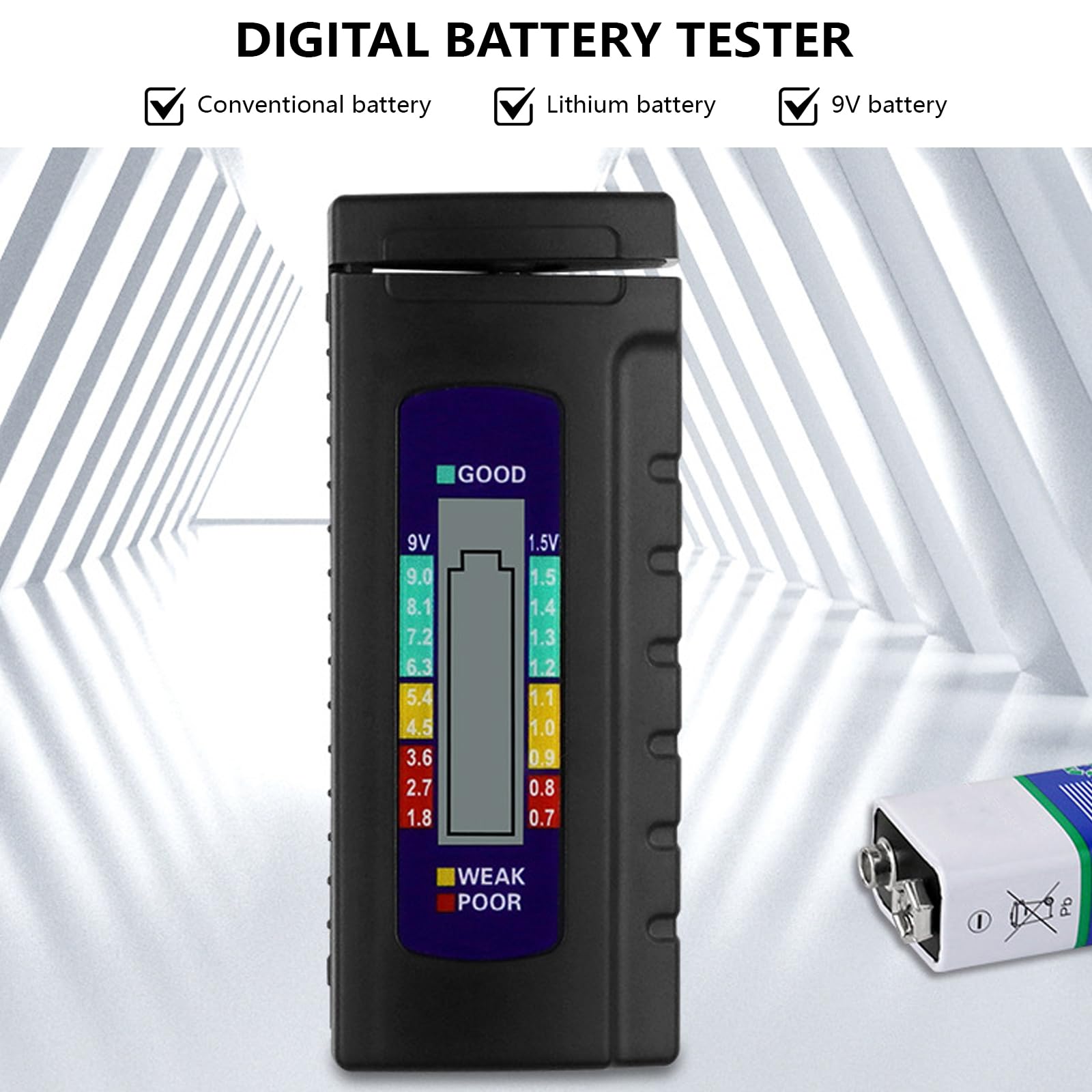 Digital Battery Performances Tester with Simple Operations for Various Household Batteries
