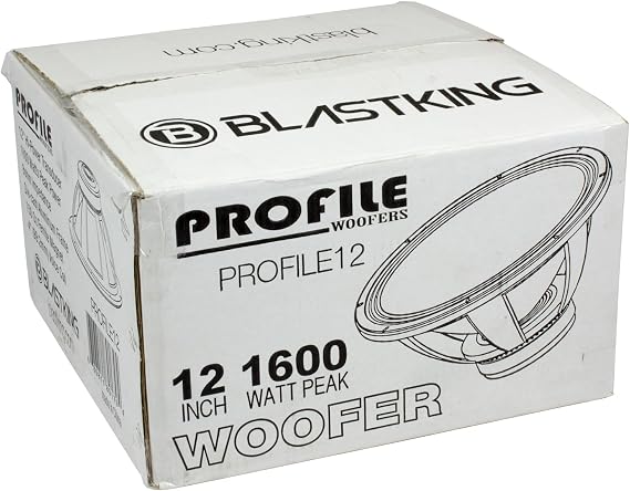 Blastking PROFILE12 12 1600W High Output Woofer 800W RMS, 4 Voice Coil, 8 , 95.6 dB, Forced-Air Cooling Pro Audio Driver for Reflex or Horn Cabinets