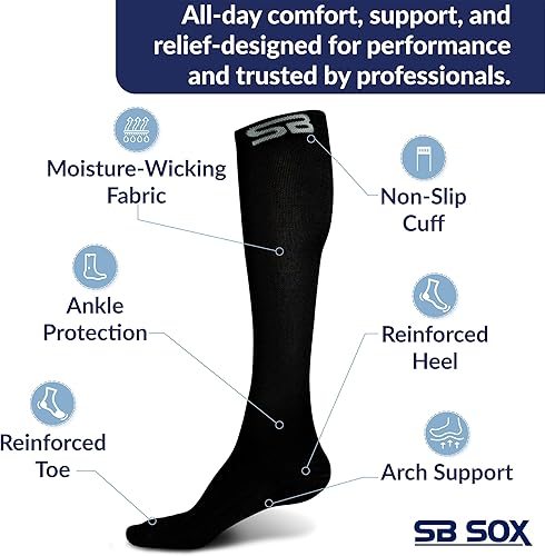 Miniatura 4 de SB SoxCalcetines de compresión 2030mmHg para hombres y mujeresLos mejores calcetines para correr para uso medicado atlético edema diabético venas