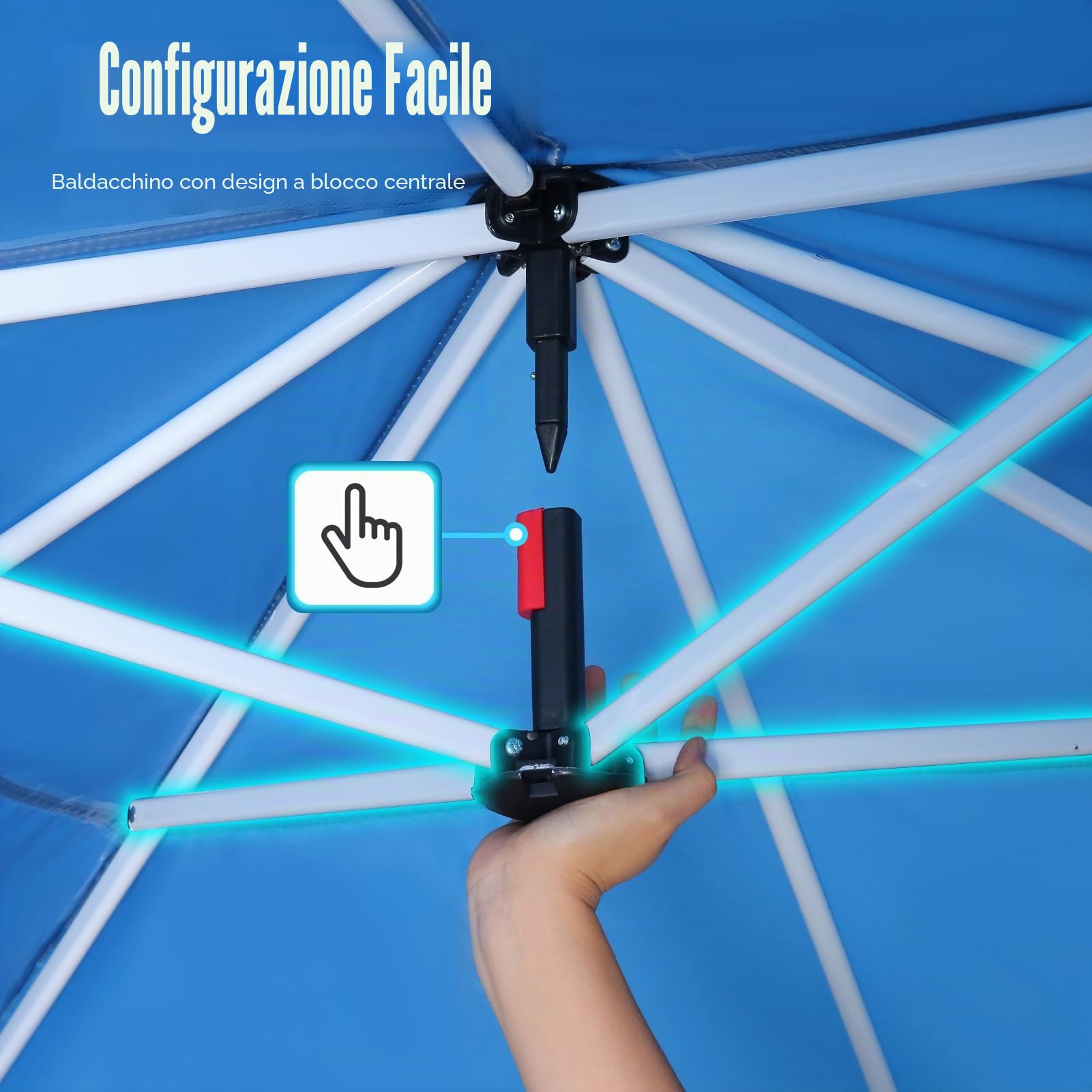 HOTEEL Gazebo 3x6 Pieghevole Impermeabile Con 6 Pareti Gazebo Esterno Resistente Robusto Professionale Richiudibile Per Feste, Matrimoni, Mercato, Con 4 Sacchi Di Sabbia E Borsa Per Il Trasporto