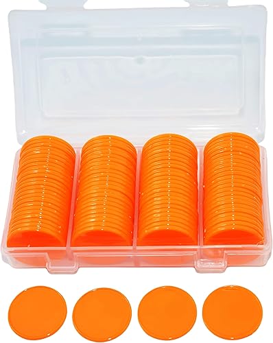 Vista 65 de SmartDealsPro juego de 100 fichas de aprendizaje de plástico opaco, de 1 pulgada, para juegos de fichas, minipóquer, con caja de almacenamiento