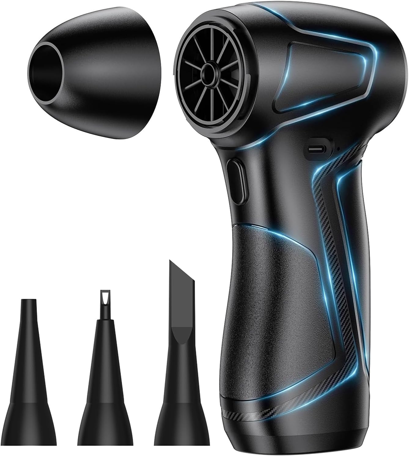 Electric Air Duster, Turbo Power Pocket Air Blower,130000 RPM Rechargeable Cordless Portable Air Blaster with Roll Wheel Control to Clean Gadget for Men Dad Fathers Day