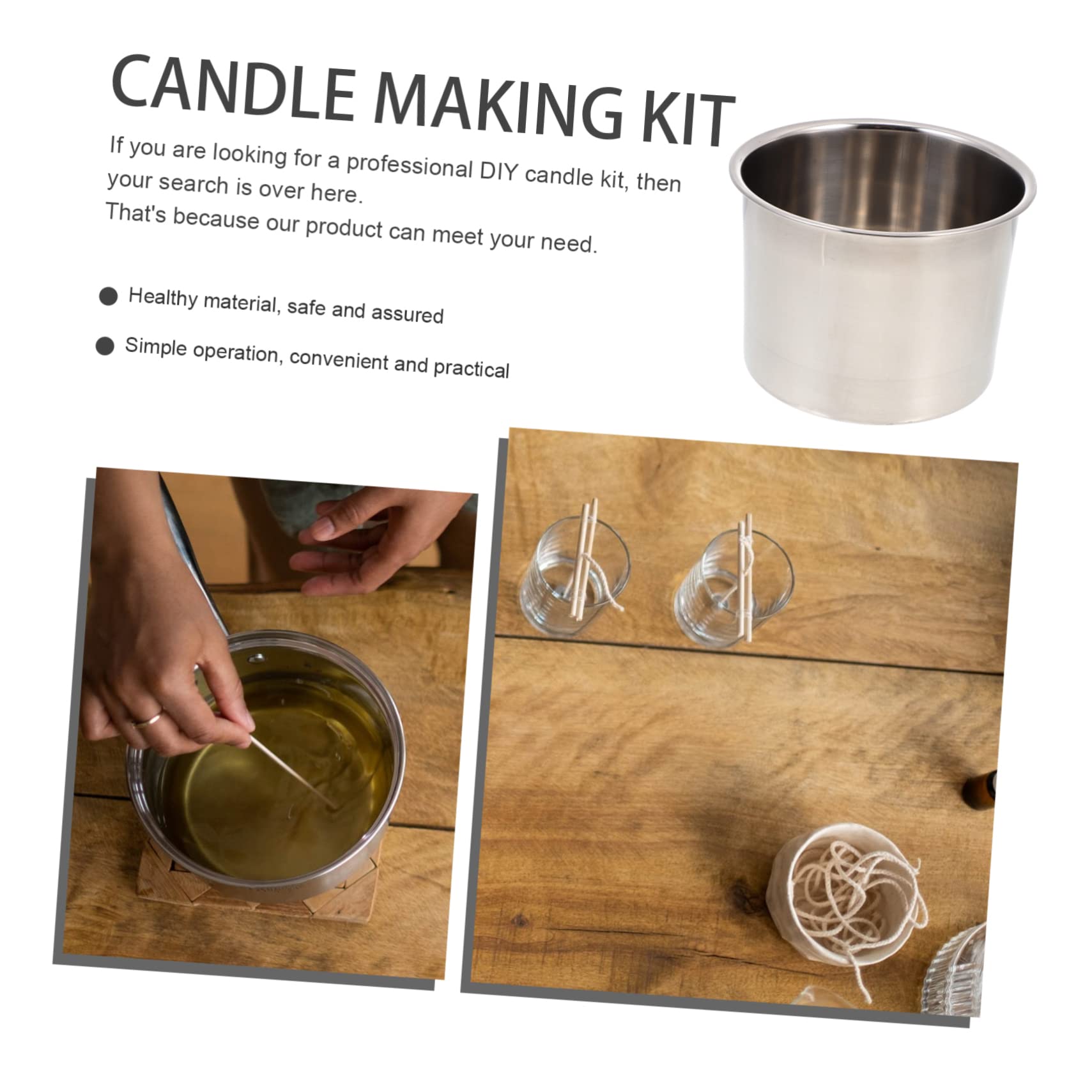 SEWACC Kit para Hacer Velas Acero Inoxidable Fácil de Usar y Limpiar, Material Creativo Detalles Delicados, Accesorio Completo para Fabricar Velas en Casa