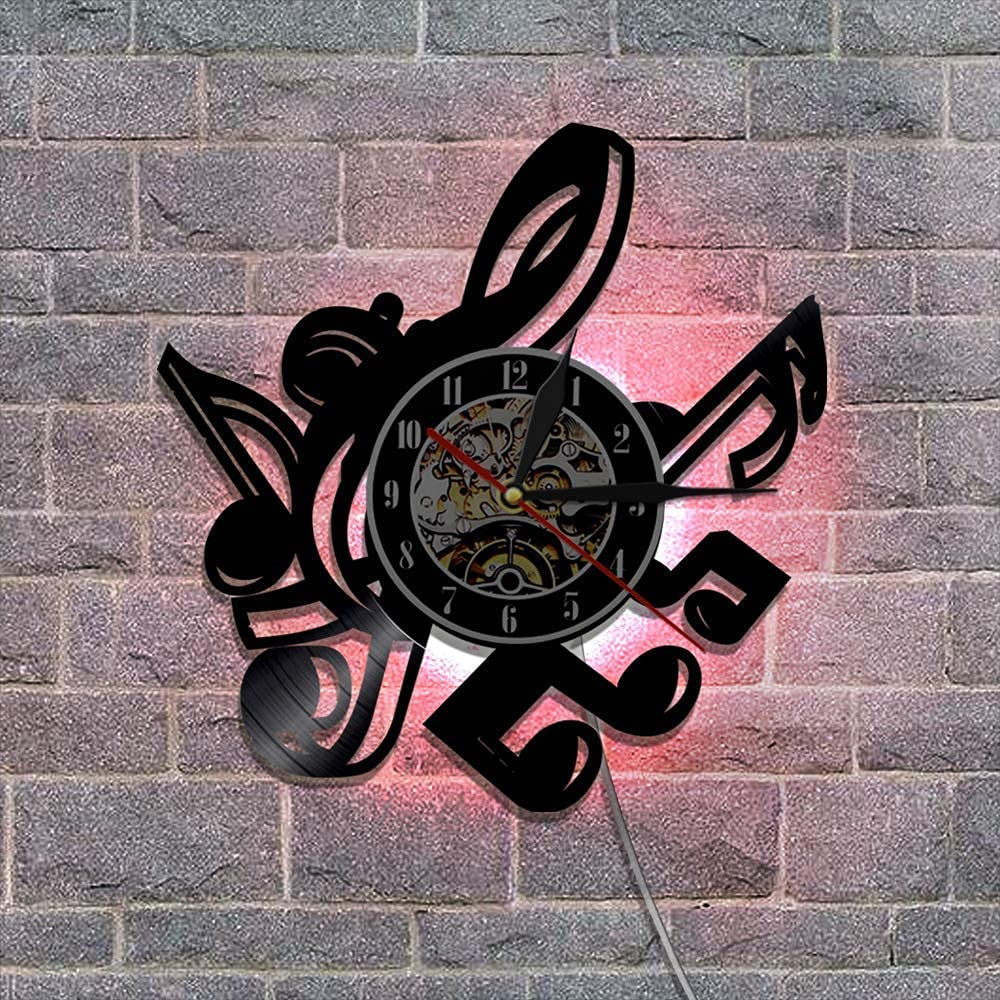 Horloge Murale en Vinyle Art Silent : Fini le Tic-Tac, Déco Rock Ambiance