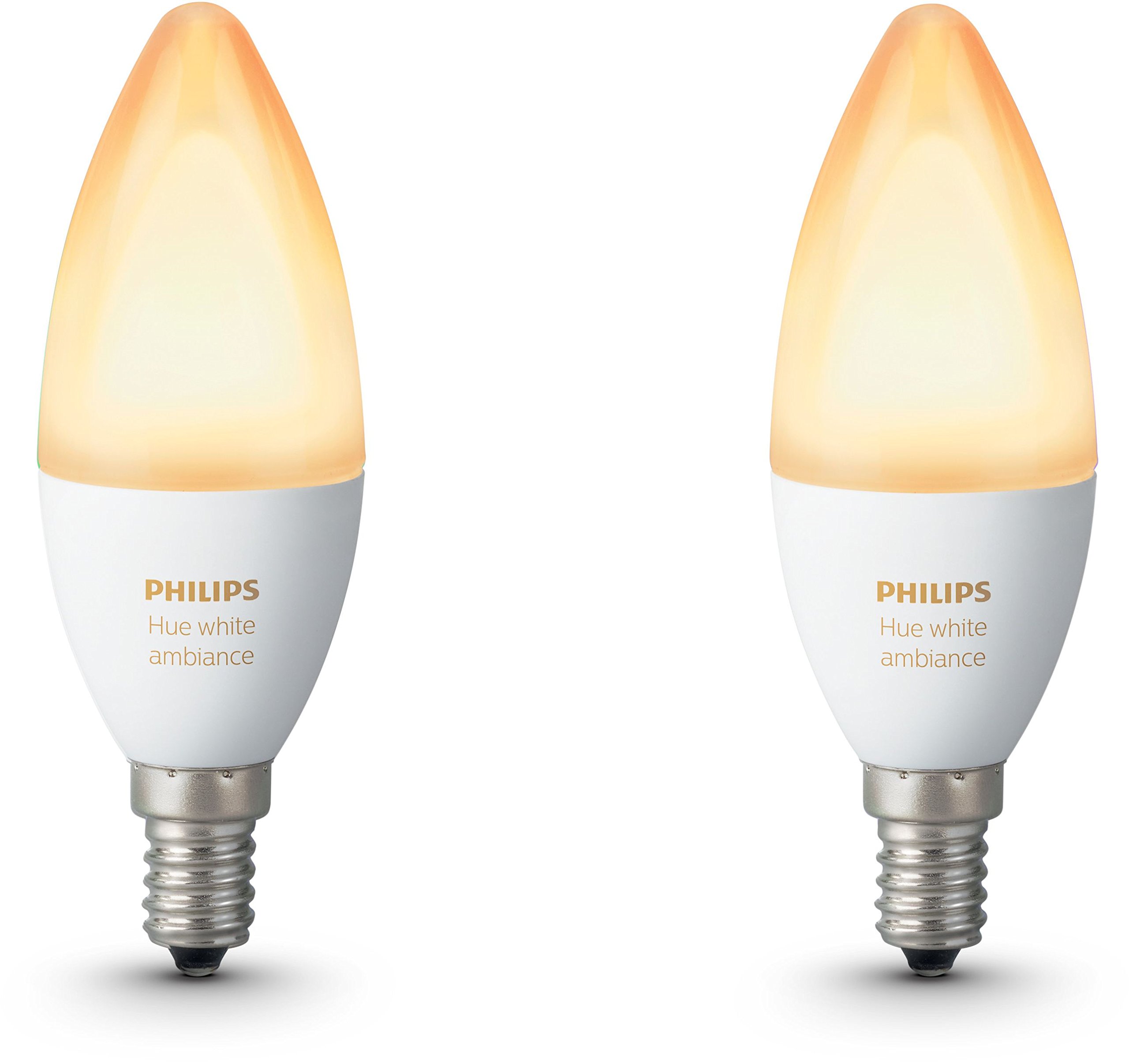 Philips Hue White Ambiance LED Candle Smart Light Bulb Twin Pack