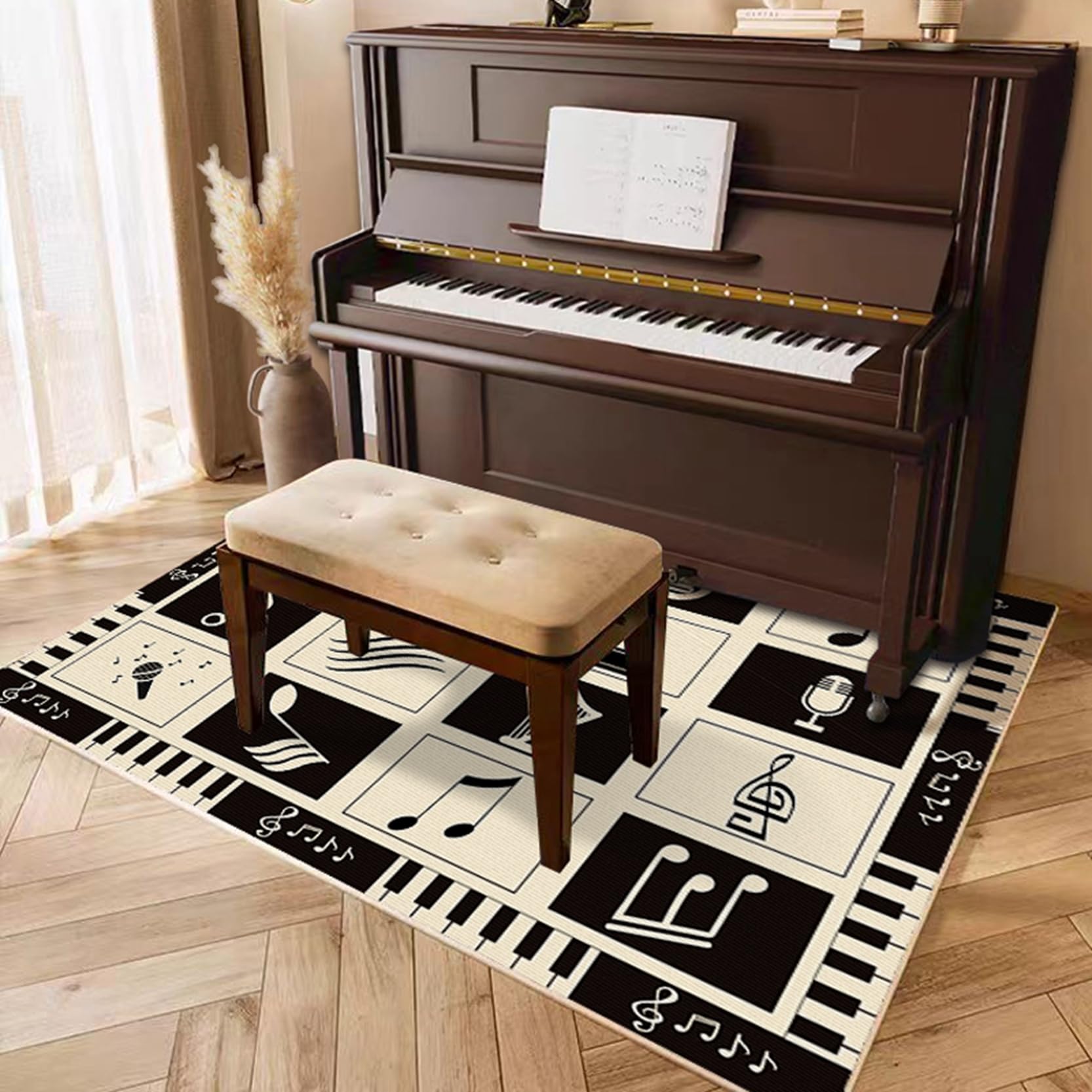 Amazon.co.jp: アップライトピアノ用防音ラグ ピアノ専用マット 騒音