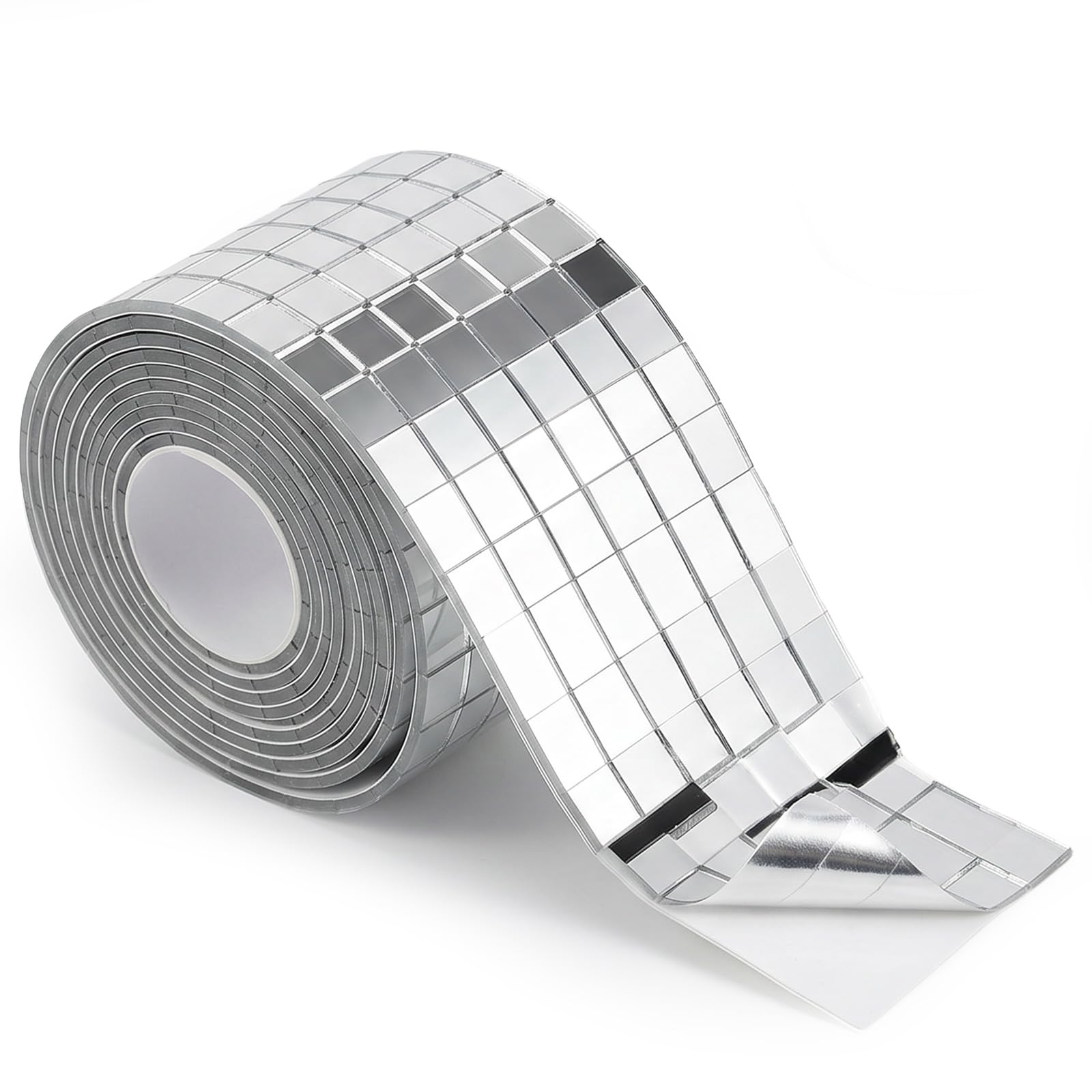 Lustro szklane 8000 sztuk samoprzylepnych płytek mozaikowych, 5 x 5 mm | Szklane lustro do samodzielnego wykonania, do dekoracji, samoprzylepne, 5 x 5 mm, kwadratowe, kula dyskotekowa, taśma klejąca