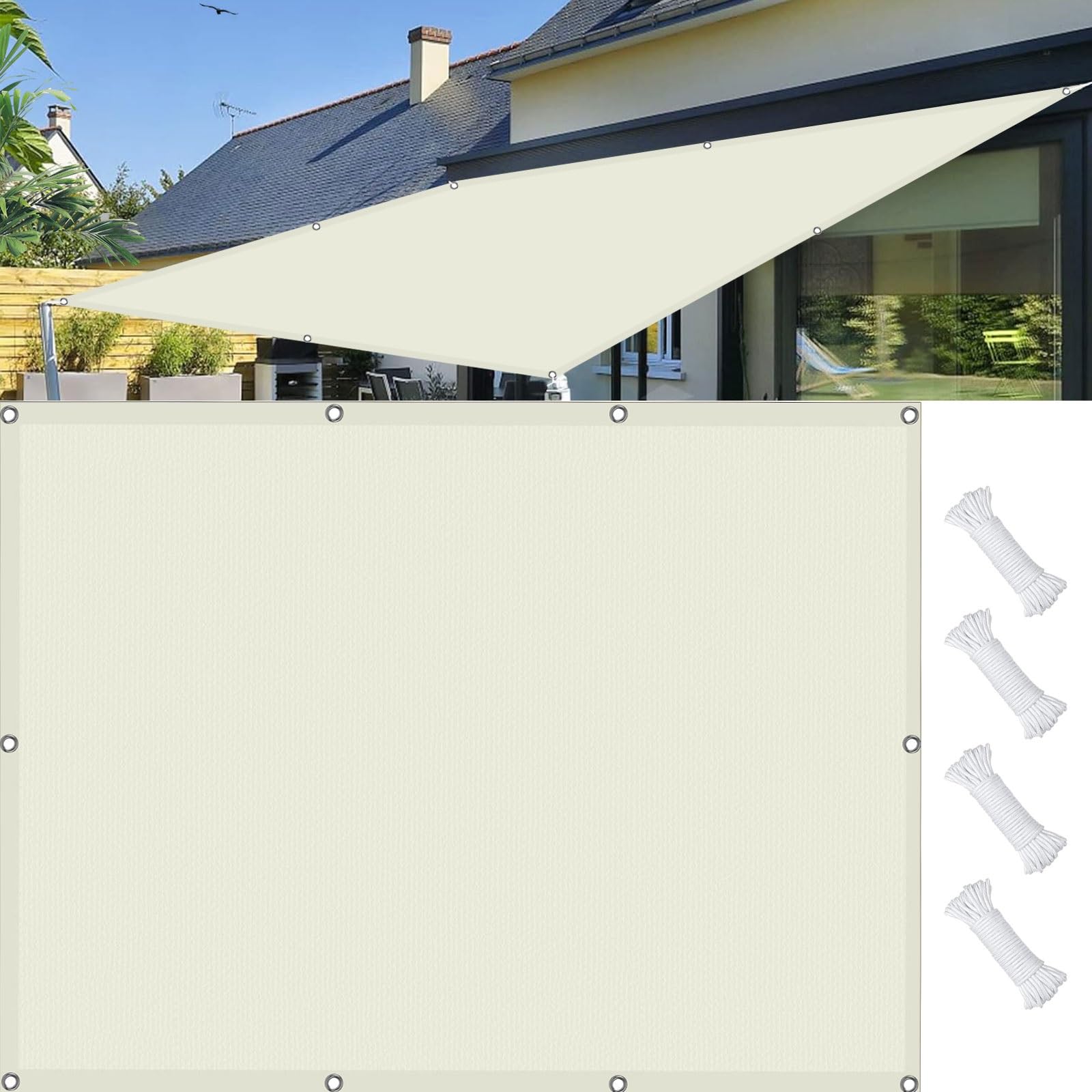 Voile ombrage rectangulaire étanche protection solaire jardin