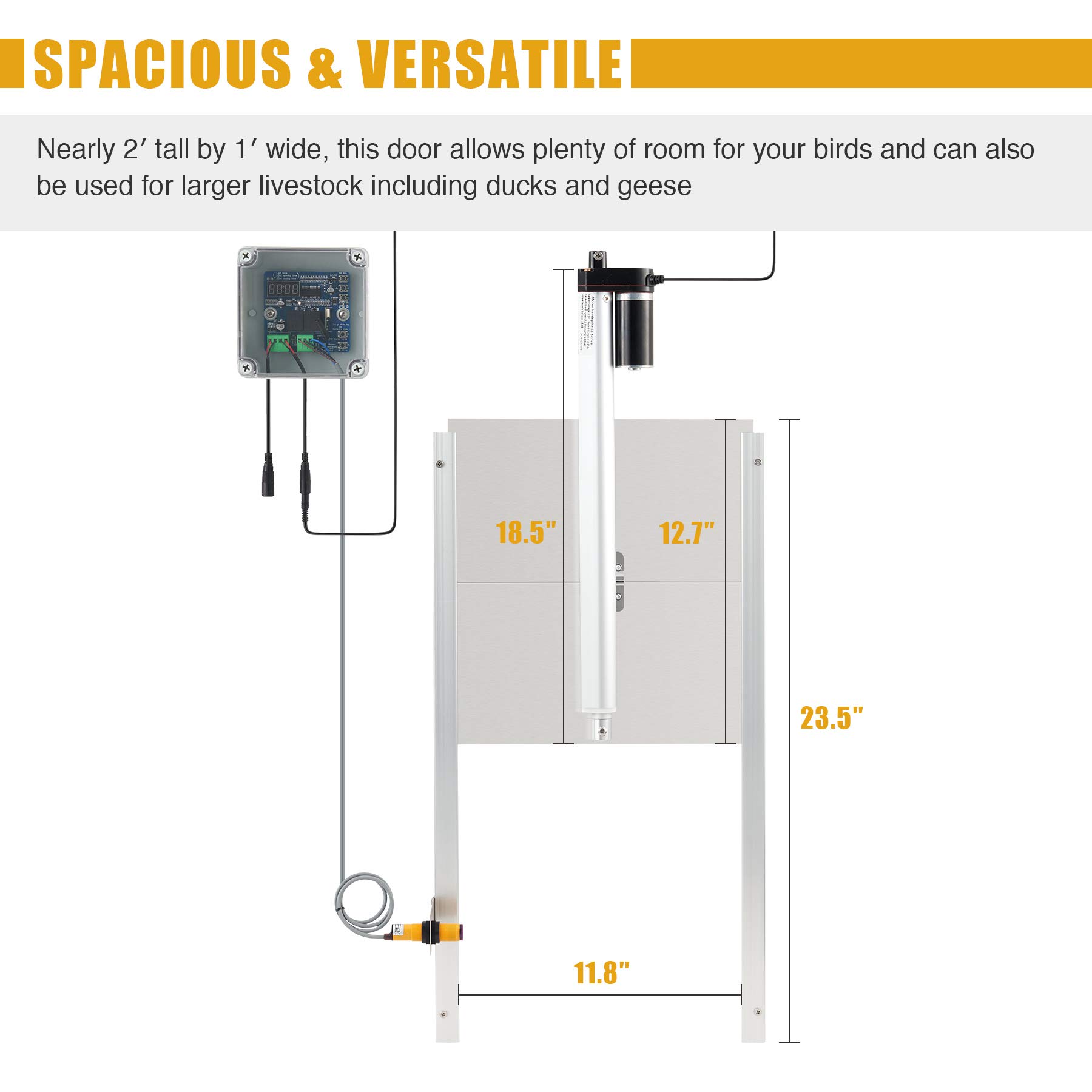 COZ Automatic Chicken Coop Door, Auto Chicken Door with Timer