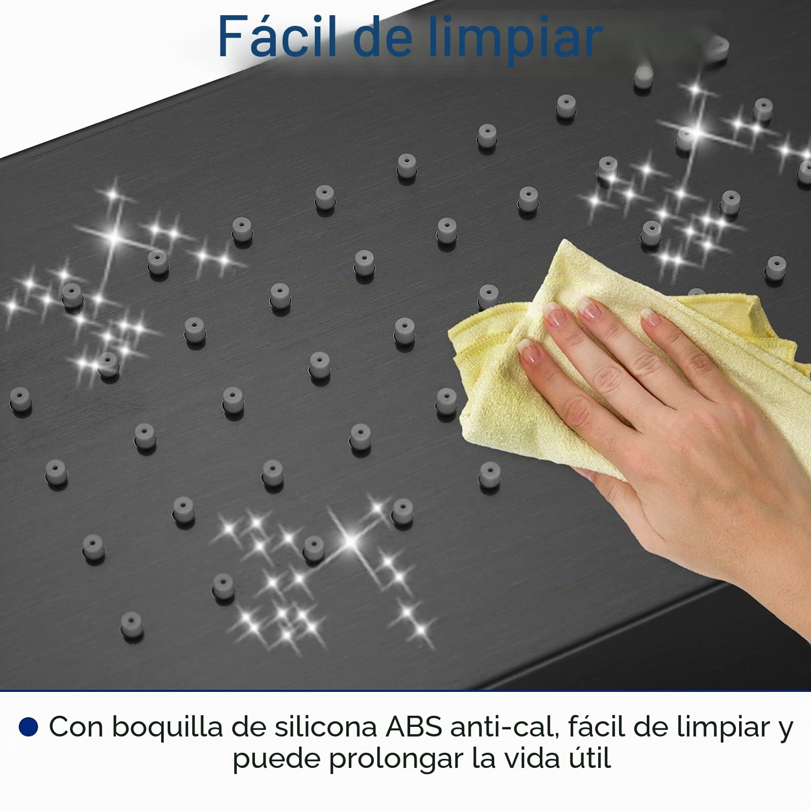 UISEBRT Columna de ducha de acero inoxidable 4 IN 1 Multifunción Panel de Ducha Panel de ducha con ducha de lluvia, ducha de masaje, ducha cascada, con alcachofa de mano (Negro mate)