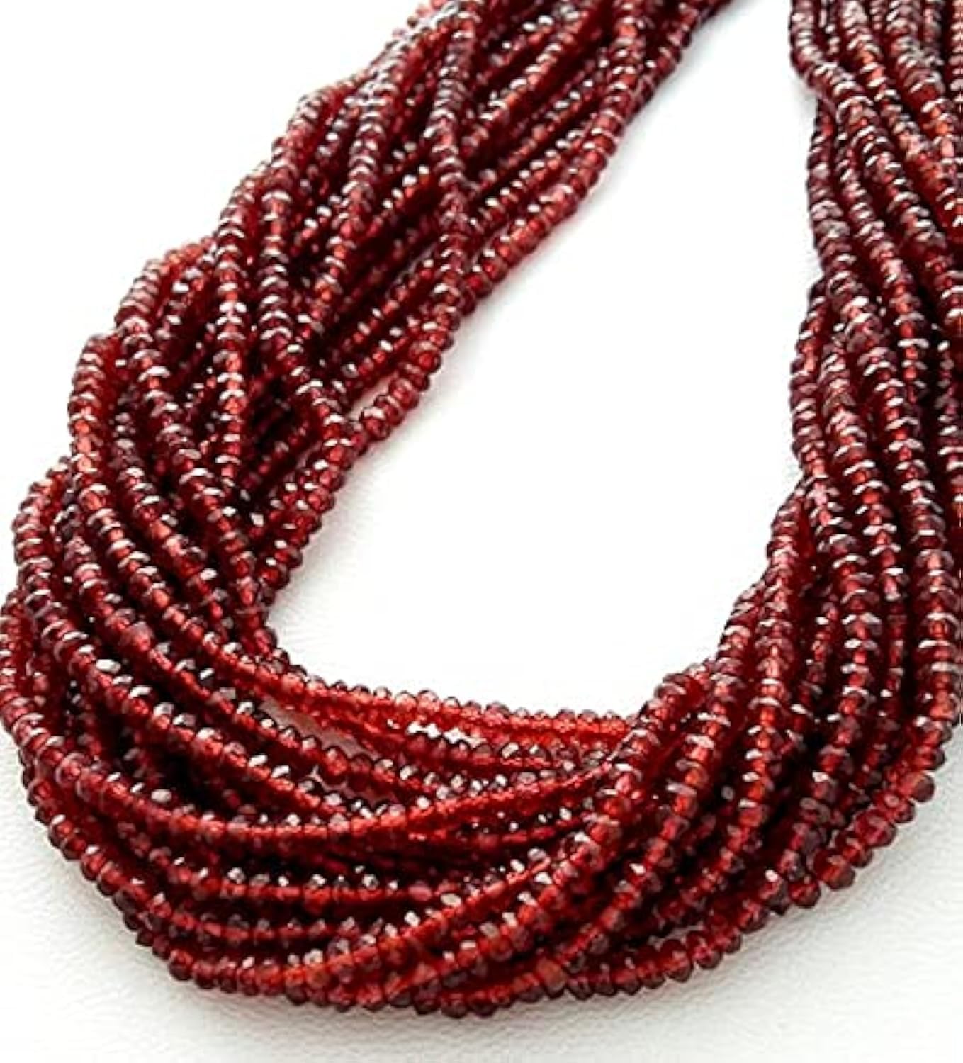 Garnat perles facettées de 3 mm en fil de 33 cm pour création bijoux