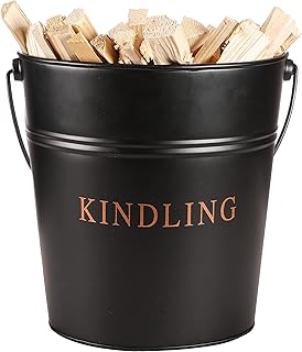Kindling Bucket - Large Copper Fireside 17L Wood Fuel Scuttle Hod Storage Basket (AM97)