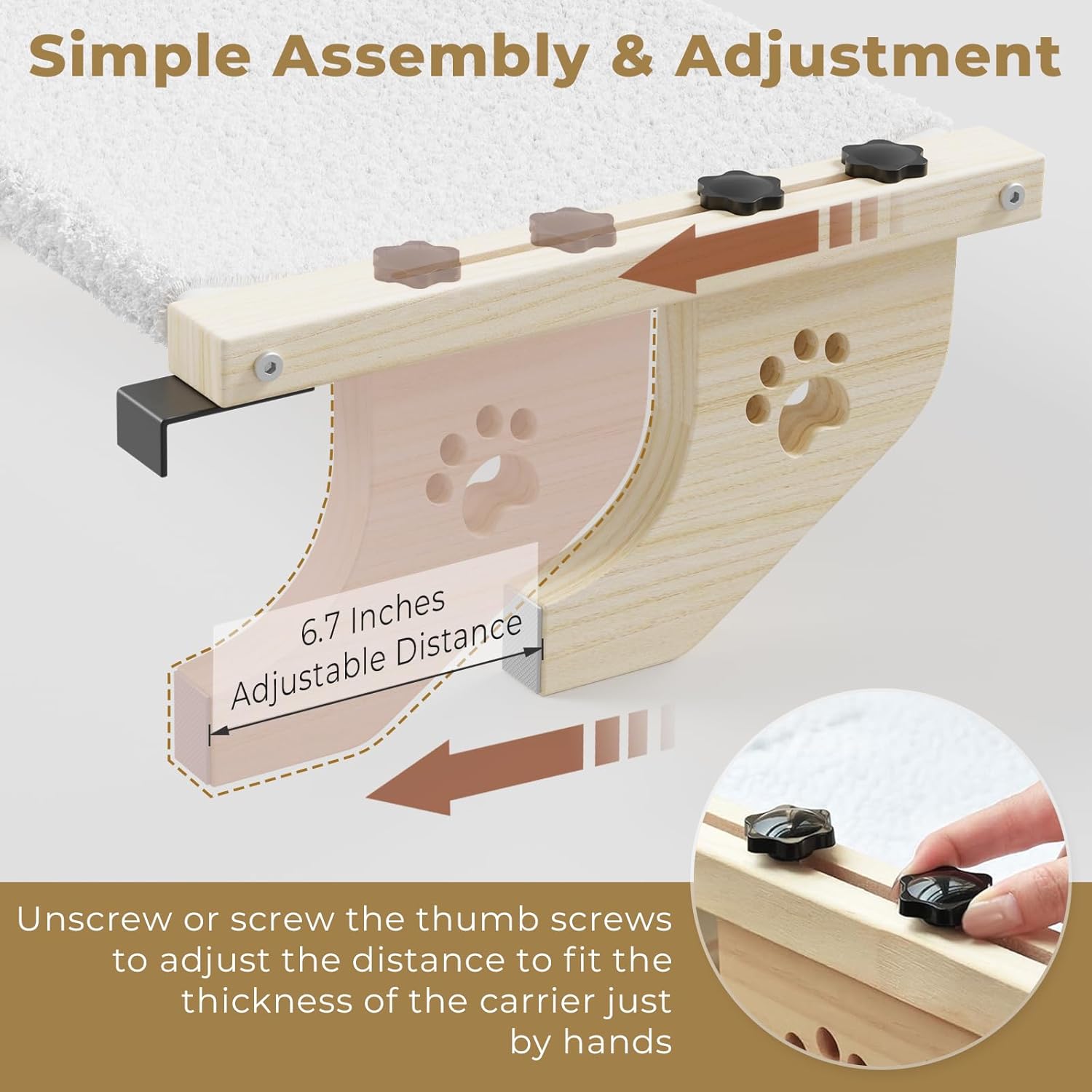 review Cat Window Perch, Cat Window Hammock with Wood & Metal Frame for Large Cats, Adjustable Cat Perch for Windowsill, Bedside, Drawer and Cabinet(27.5''-White Plush) (X-Large Size - 27.5'')