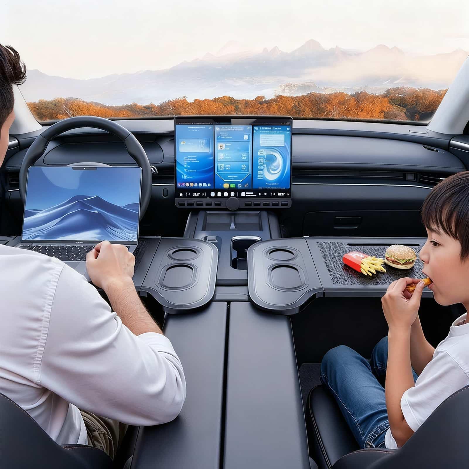 Automobil Schreibtisch Klappbarer Autozubehör | Laptop Halterung Für Die Autofahrt Für Fahrer Pendler Reisen Camping SUV Wohnmobil Limousine