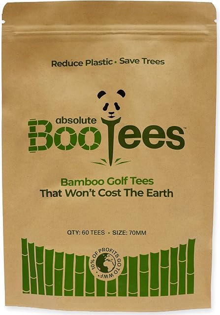 absolute BooTees® Bamboo Golf Tees Strong Biodegradable Sustainable 70mm 30 | 60 | 100 pcs