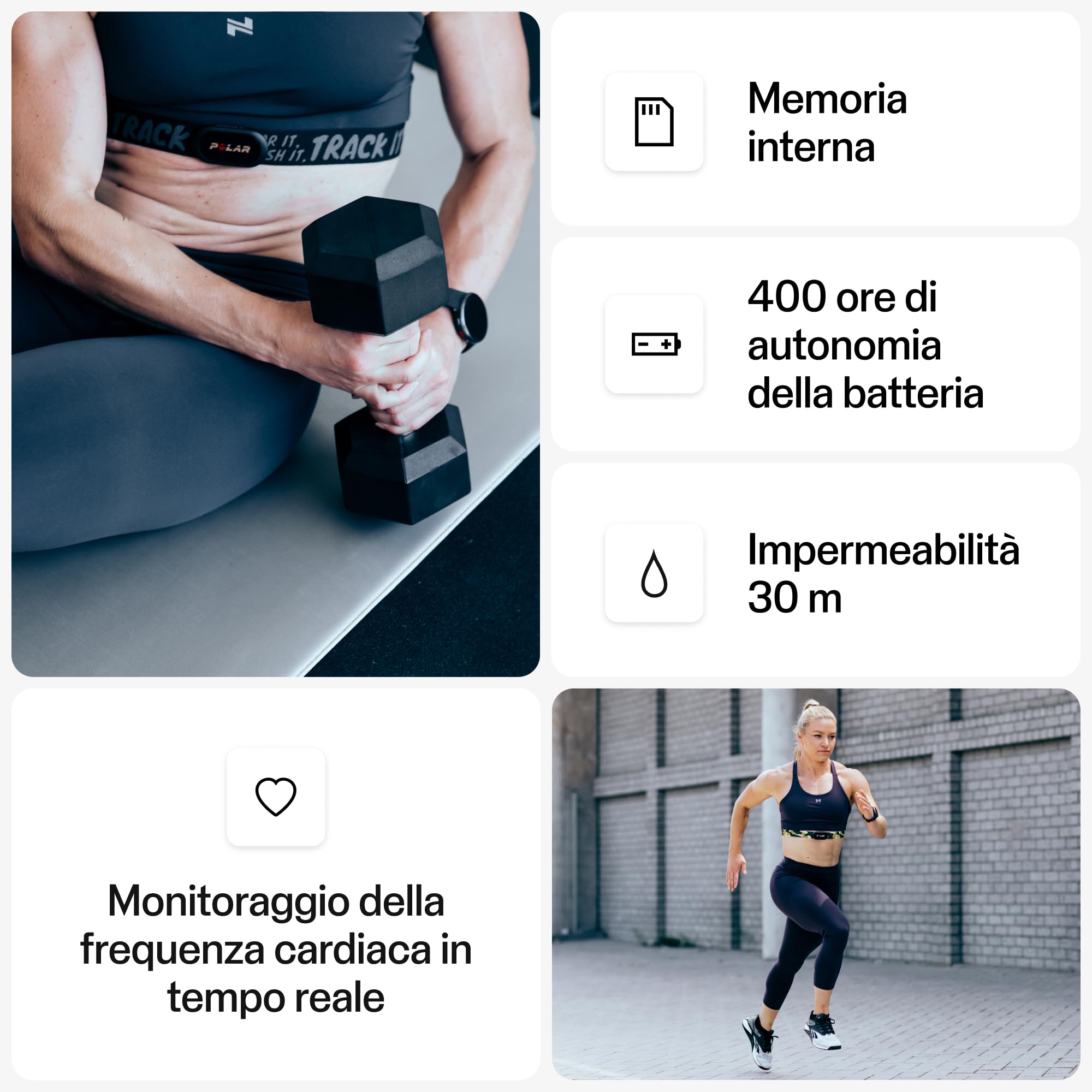 Polar H10 - Sensore di Frequenza Cardiaca Toracico, Connettività Bluetooth e Ant+, Unisex Adulto