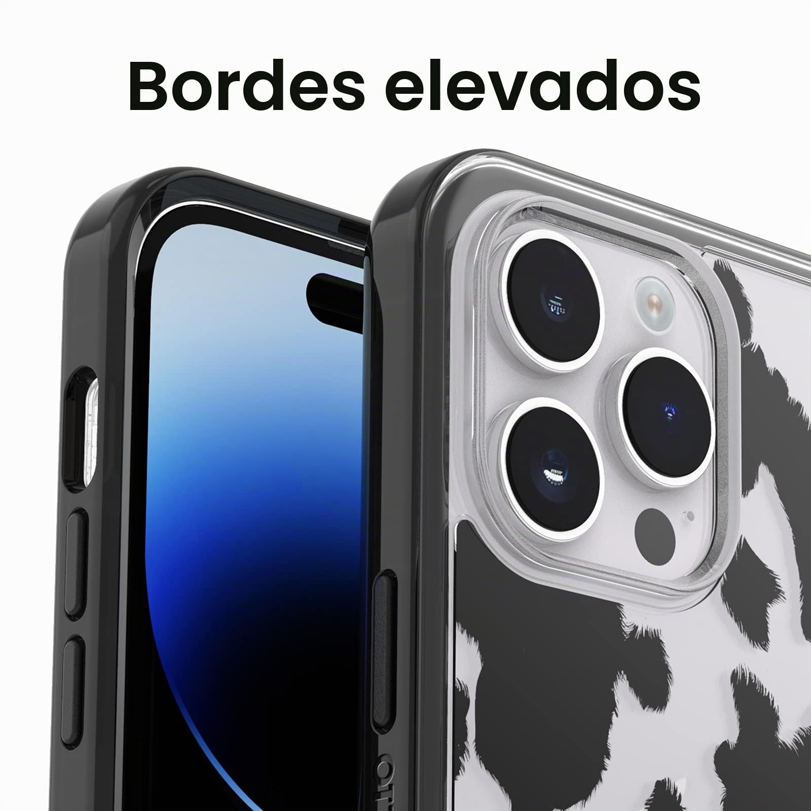 Otterbox Funda Symmetry Clear para iPhone 14 Pro, Cow Print