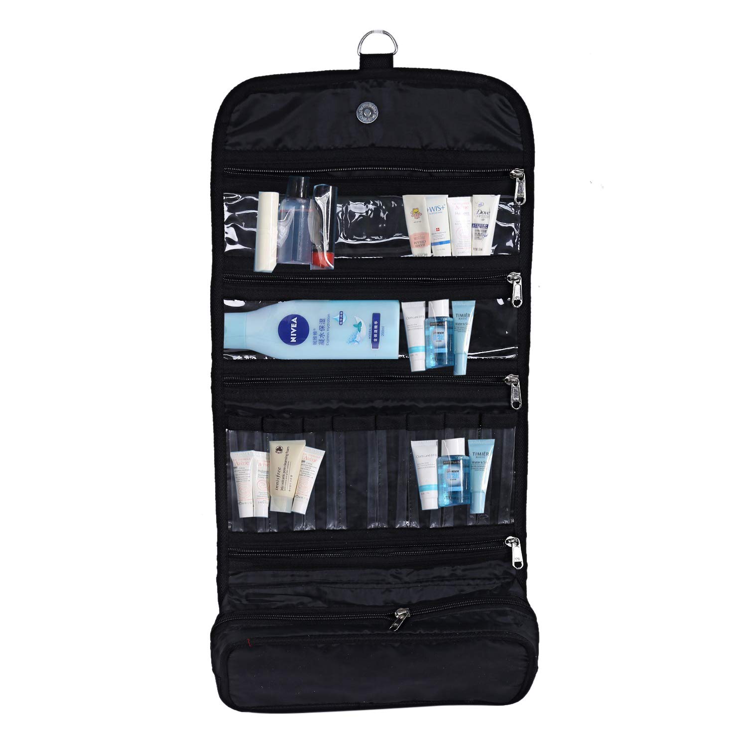 Rexine Foldable Hanging Make up Organiser (Black),CTKTLUG902-image-1