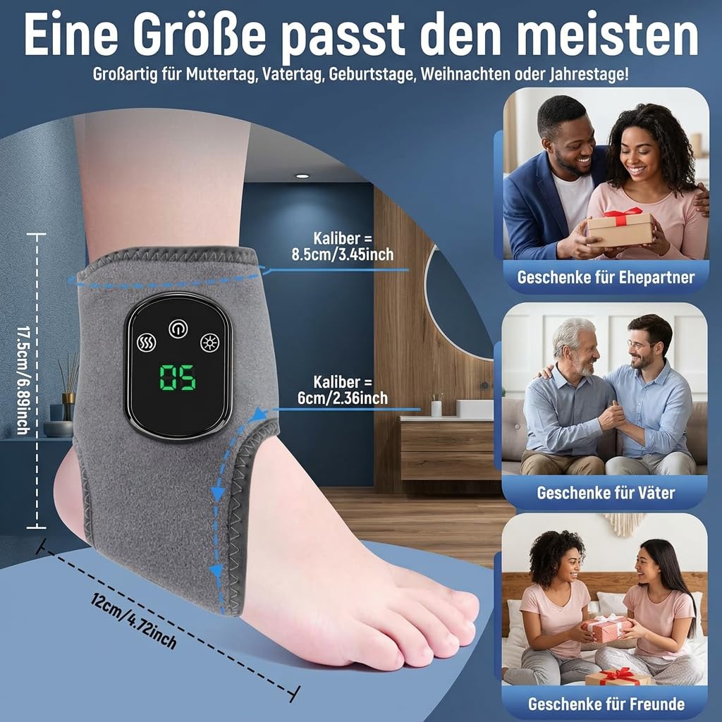 Fussmassagegerät Elektrisch Testsieger,Neuropathie Fussmassage,3-in-1 Fußmassager Kabellos mit 3 Vibrationsmodi und 5 Wärmestufen für Neuropathie Fussmassage (2 Stück)