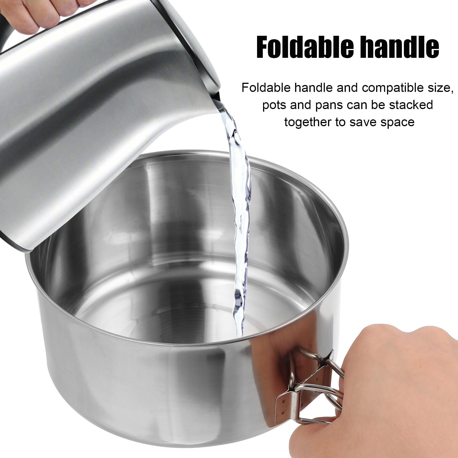 Camping Topf und Pfannenset aus Edelstahl 4 Stück für Outdoor