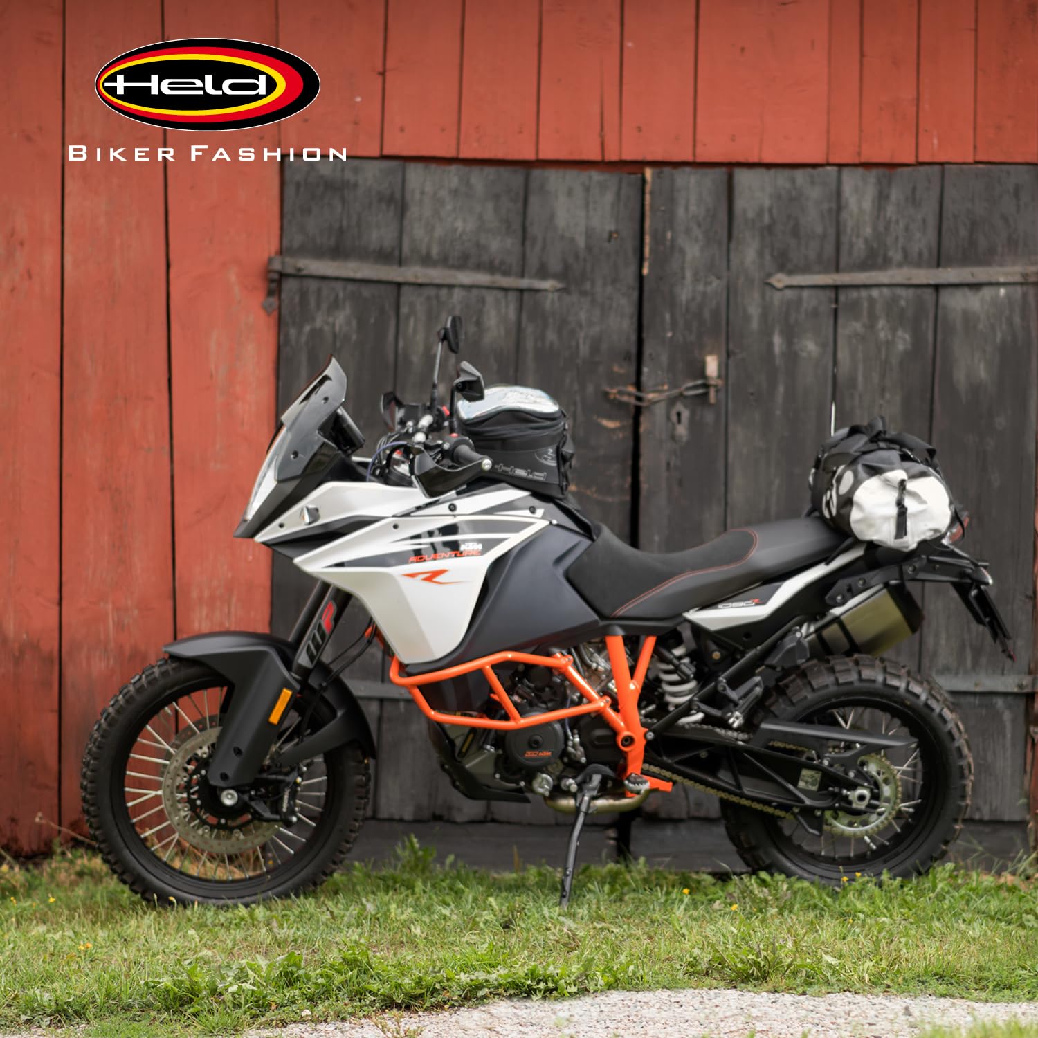 Held Roll-Bag 2 Motorrad Tasche - 100% wasserdichte und Staubdichte Hecktasche Motorrad aus Starkem Tarpaulin mit Reflex-Prints & Roll-Klickverschluss - Größe 40 Ltr. - Schwarz