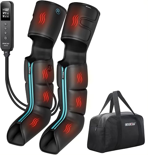 CINCOM Leg Massager with Heat and Air Compression for Pain Relief FSA - HSA | Air compression boots, for calf & foot, promotes recovery, relieves edema