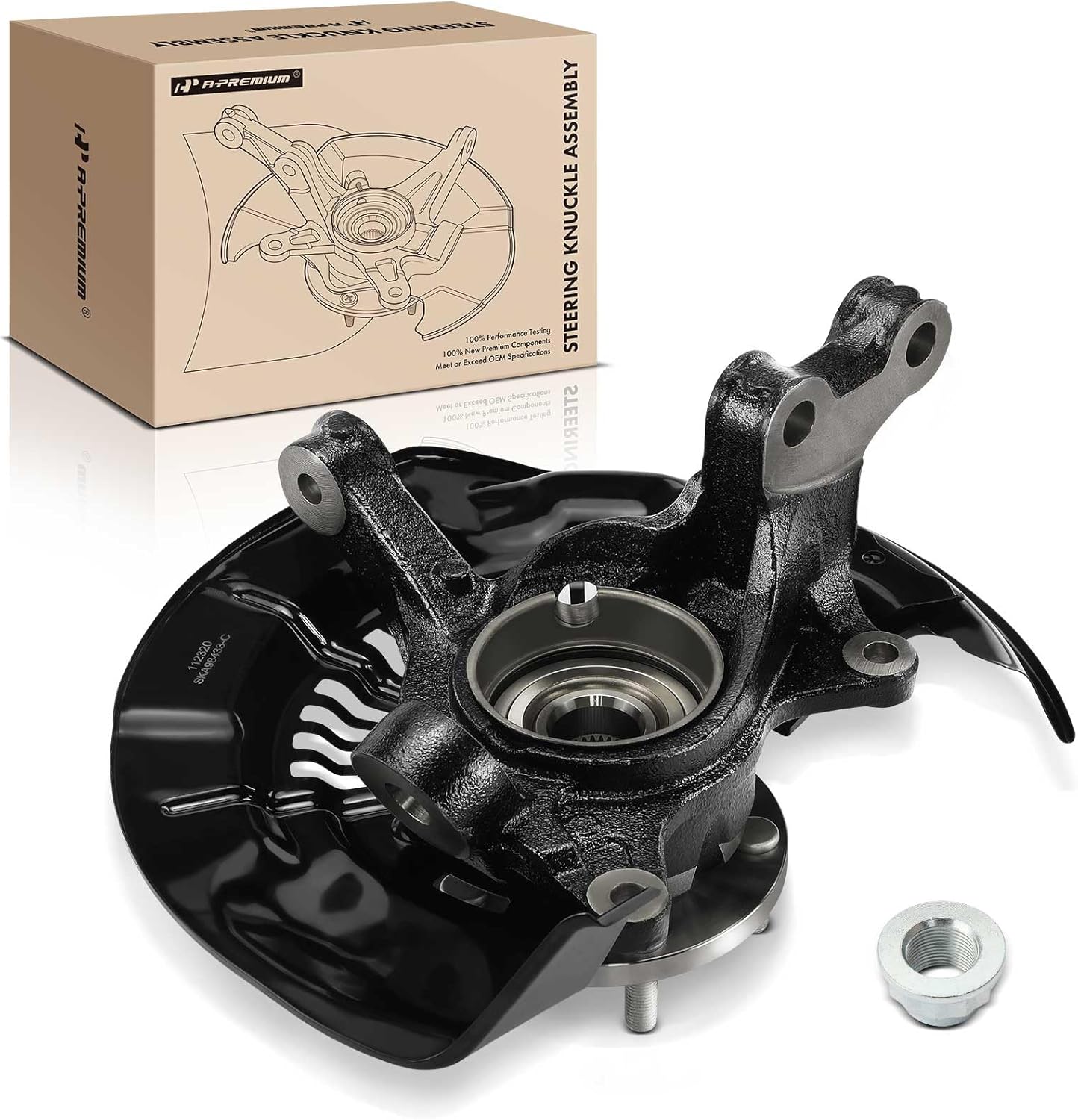 A-Premium Front Left Steering Knuckle & Wheel Bearing Hub Assembly Compatible with Toyota Highlander 2008-2017 & Lexus RX350 2010-2015, RX450h 2010-2015, Driver Side