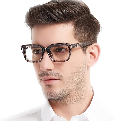 Miniatura 7 de MARE AZZURO Anteojos de lectura cuadrados retro 1.00 para hombres grandes 100 125 150 175 200 225 250 275 300 350 400 500 600 (verde, 1.0)