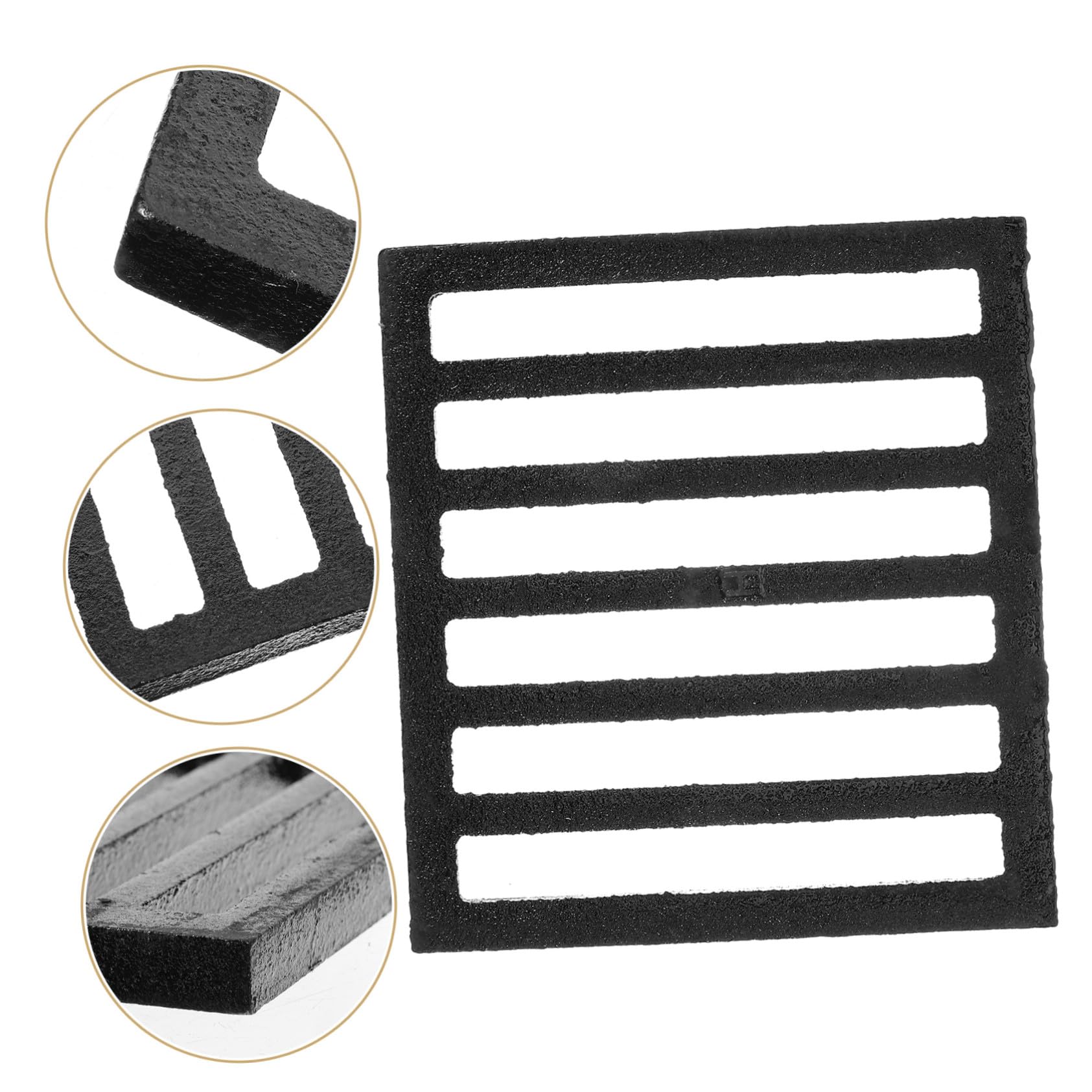 UKCOCO Tapa de Desagüe de Hierro Fundido Cuadrada para Baño y Ducha Filtro Antiolor y Antiobstrucción Rejilla Resistente para Drenaje de Suelo y Lavabo Cubierta Duradera para Exteriores