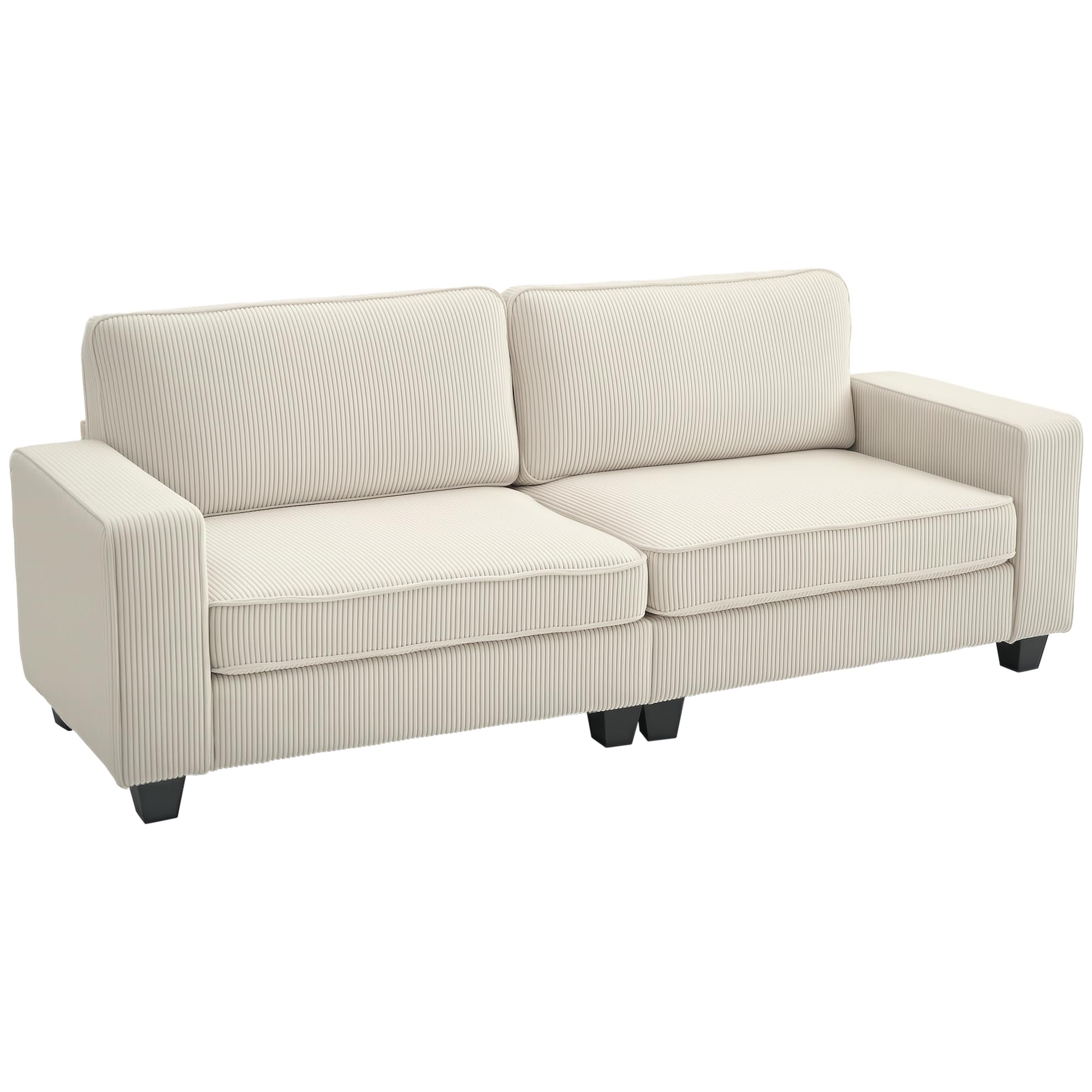 HOMCOM Canapé 3 Places avec accoudoirs 227x84x87cm Blanc crème