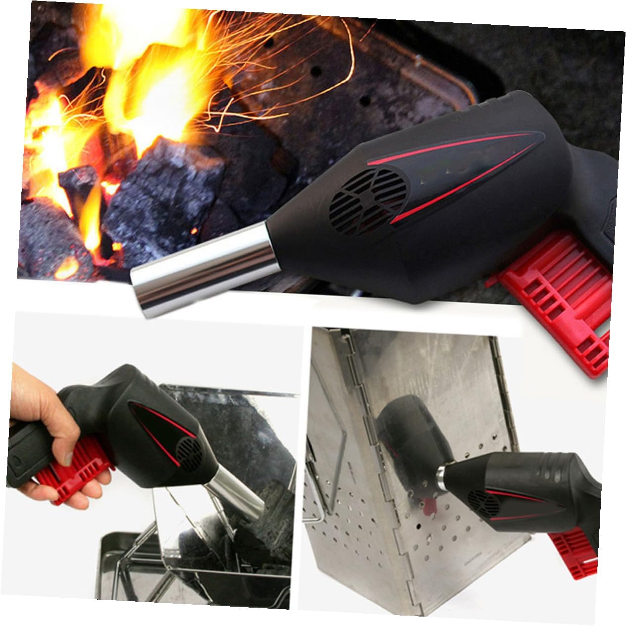 Handheld Fire Blower and Barbecue Fan for Outdoor Grilling, Portable Manual Air Fire Blower for Camping and Bbq Tools,