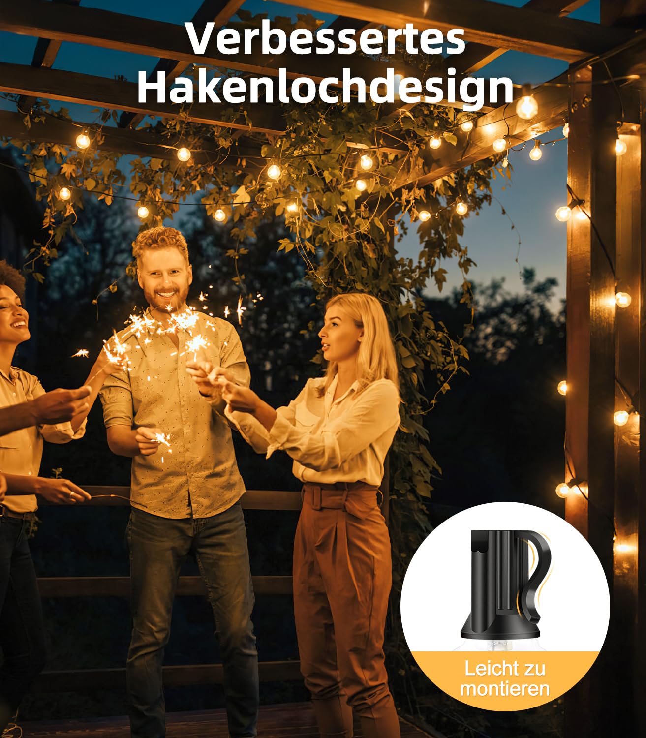 LED Lichterkette Außen 30M- 100FT G40 Glühbirnen Outdoor Beleuchtung Strombetrieben Wasserdicht Aussen