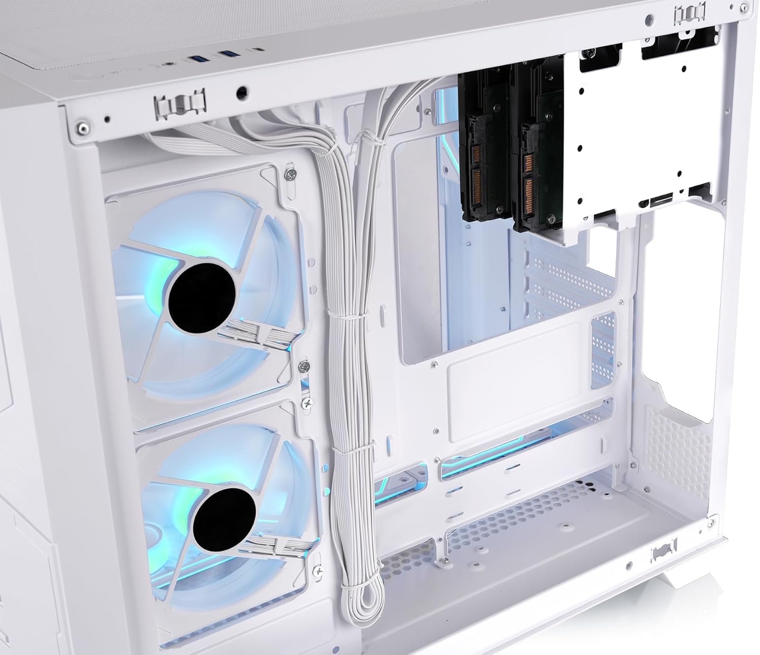 Thermaltake Vision 330 CR ARGB; Mid Tower; Curved Hinged TG panel; 6x120mm Infinity ARGB PWM Fans Included; 360mm Radiator Support; 420mm GPU Clearance; Hidden Connector Support;Snow; CA-11V-00M6WN-00