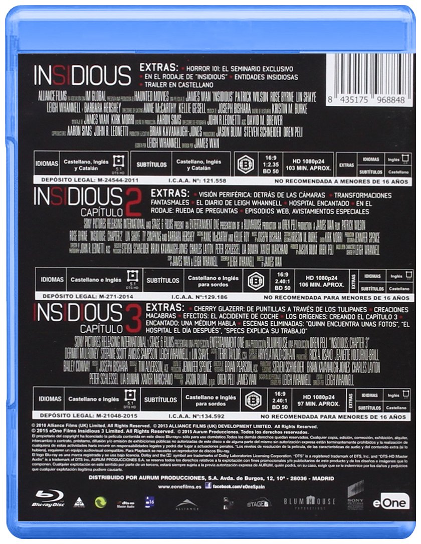 Pack Insidious 1 + 2 + 3 [Blu-ray]