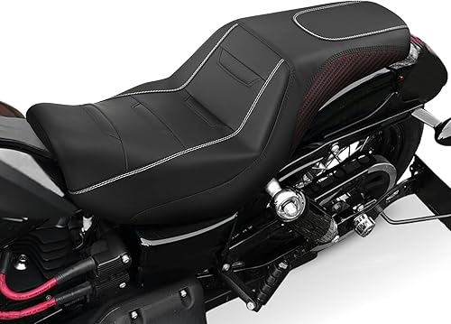 Vista 146 de Asiento de motocicleta para conductor y pasajero, apto para Harley Dyna Wide Glide Low Rider Street Bob Fat Bob FXDF Super Glide Custom FXDC